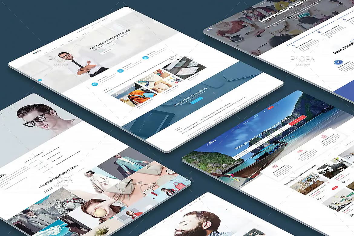 موکاپ وب سایت به صورت پرسپکتیو — تصویر ۲