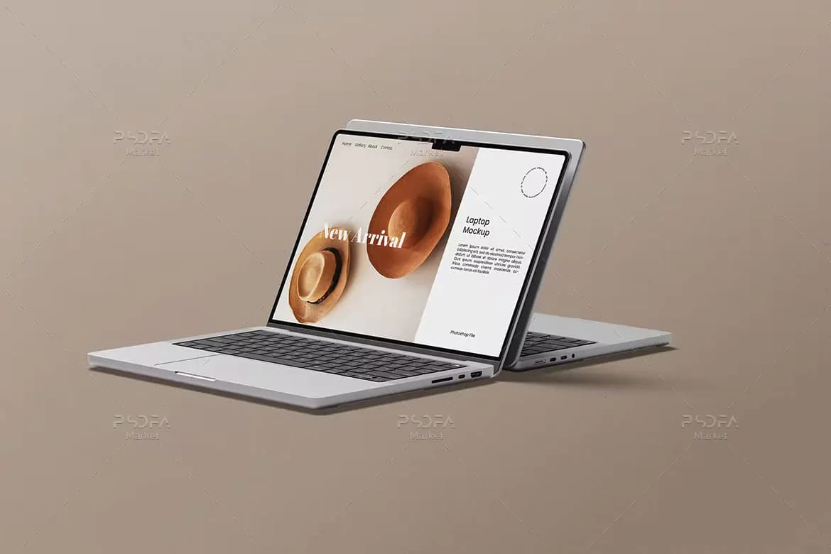موکاپ لپ تاپ مک بوک پرو — تصویر ۳