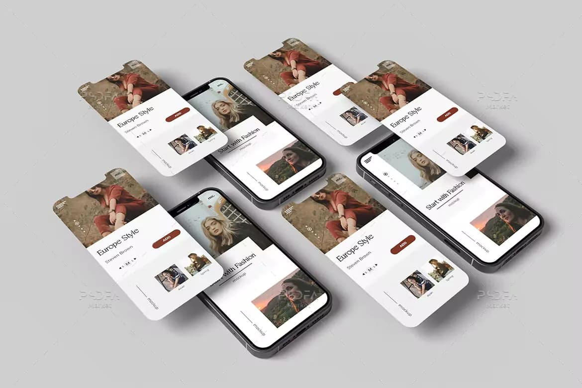 موکاپ اسمارت فون شناور و معلق — تصویر ۵