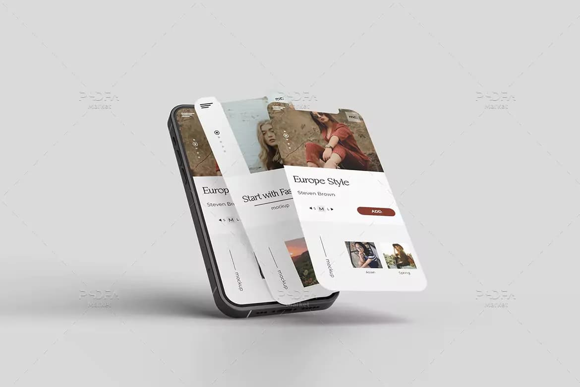 موکاپ اسمارت فون شناور و معلق — تصویر ۲