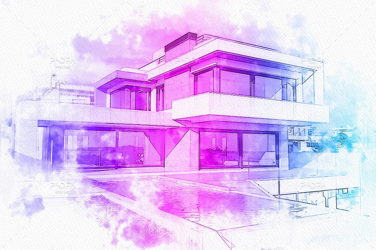 قالب آماده افکت عکس نقاشی آبرنگی برای فتوشاپ — تصویر ۲