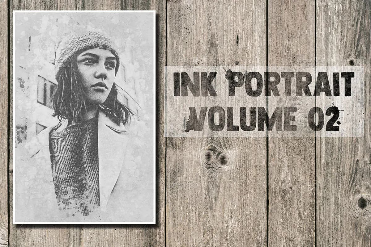 قالب آماده افکت عکس پرتره Ink (جوهری)
