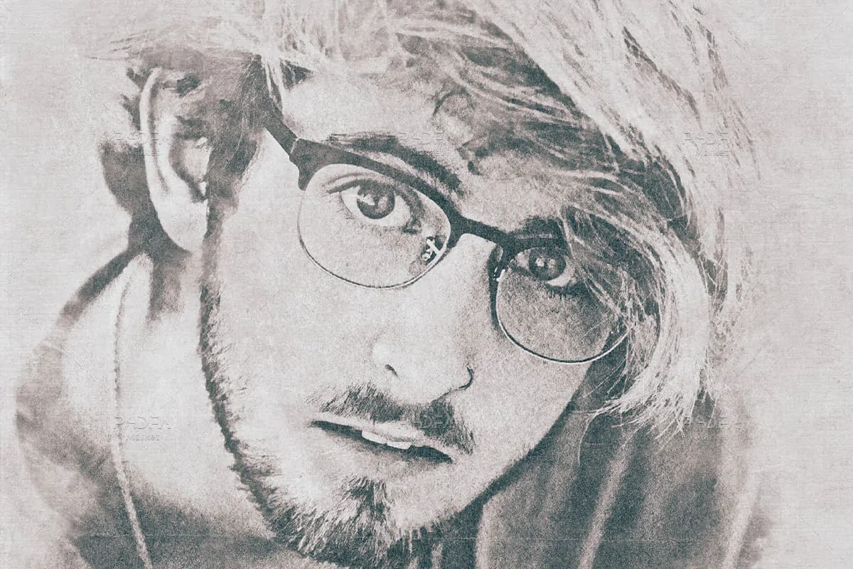 قالب آماده افکت عکس پرتره Ink (جوهری) — تصویر ۶