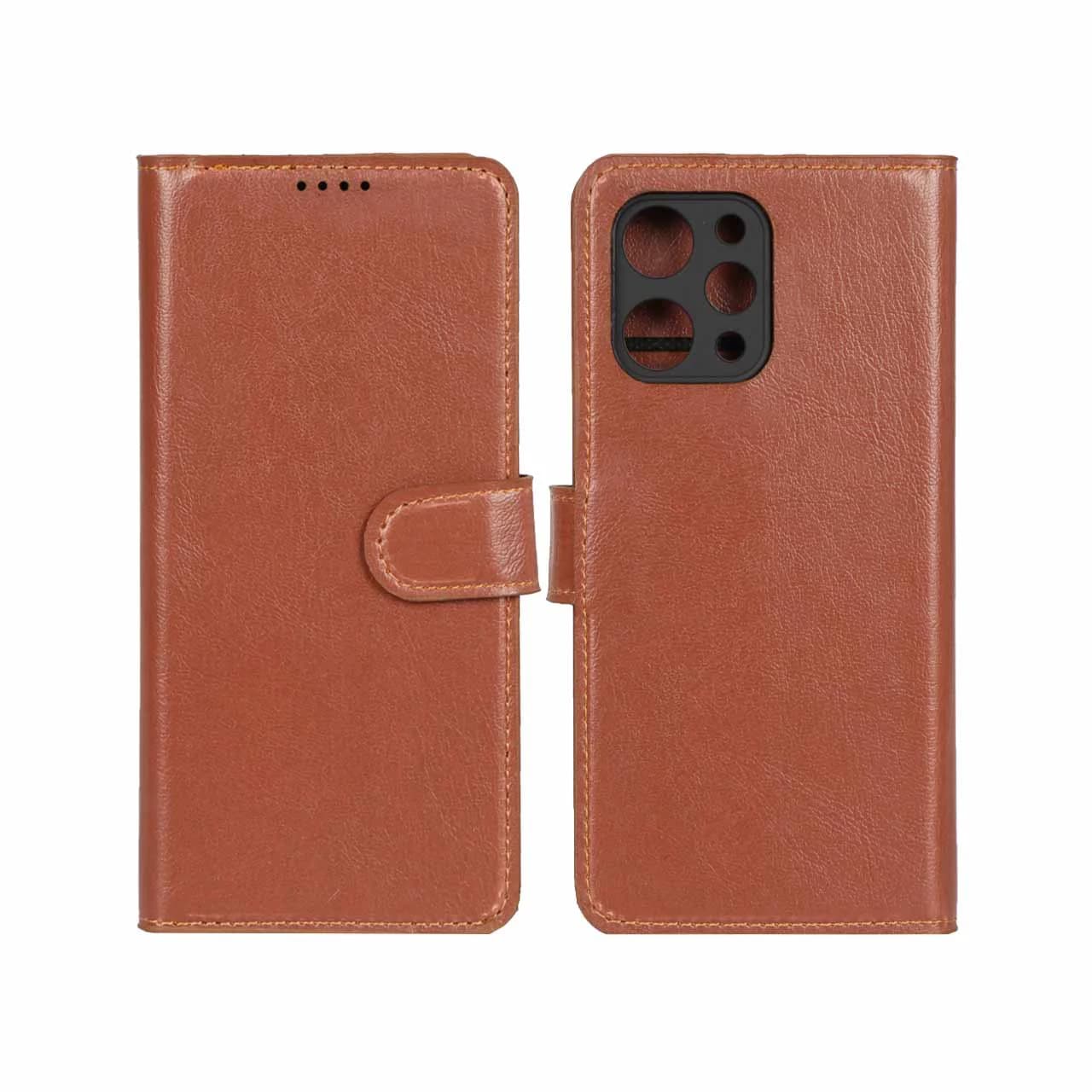 کیف موبایل چرمی مگنتی محافظ لنزدار Xiaomi Redmi 12 / Poco M6 Pro 5G
