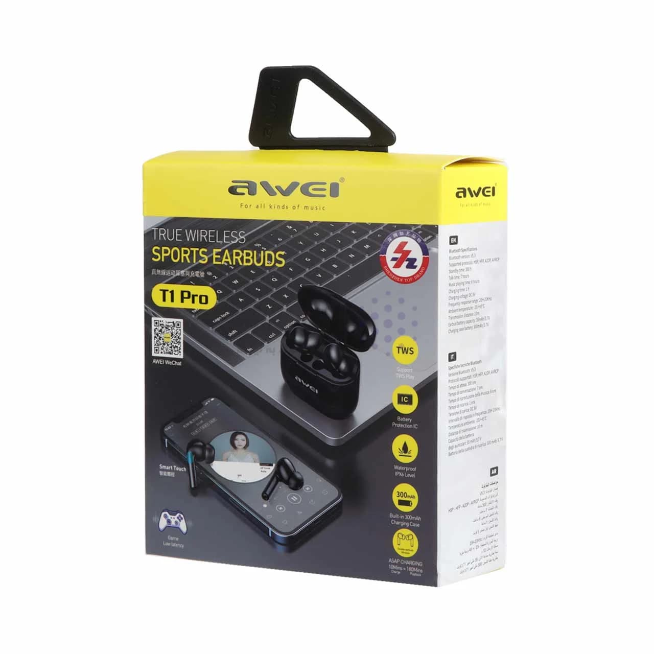 ایرفون بی سیم awei مدل T1 Pro – مشکی – RYL — تصویر ۱۲