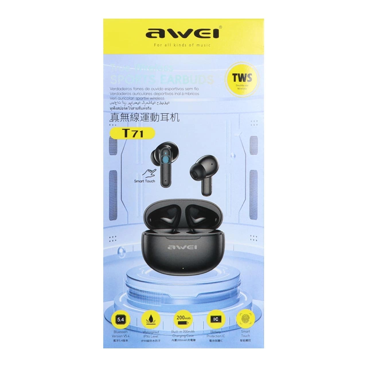 ایرفون بی سیم awei مدل T71 – مشکی – RYL — تصویر ۷