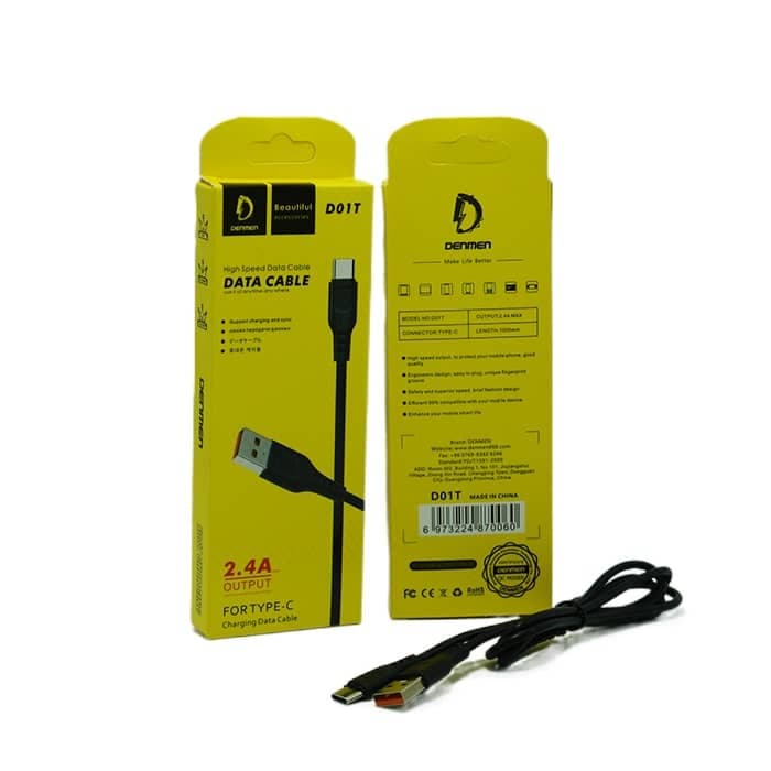 کابل Type-C Denmen D01T پکدار — تصویر ۳
