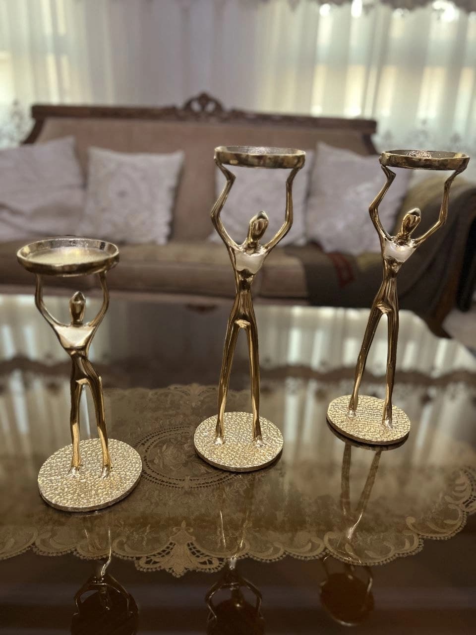 جا شمعی بالرین طلایی — تصویر ۳