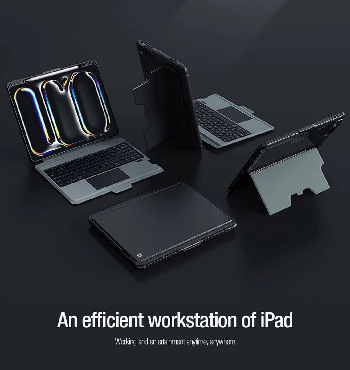 کیف کلاسوری iPad Pro 12.9 2021 با صفحه کلید بلوتوثی برند نیلکین مدل Bumper Combo — تصویر ۵