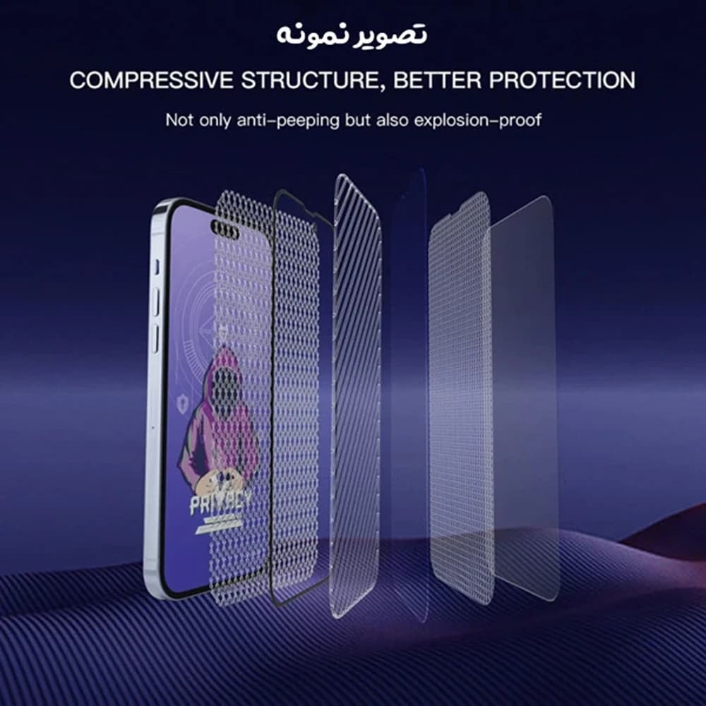 گلس Privacy حریم شخصی iPhone 17 Pro مارک Mietubl — تصویر ۵