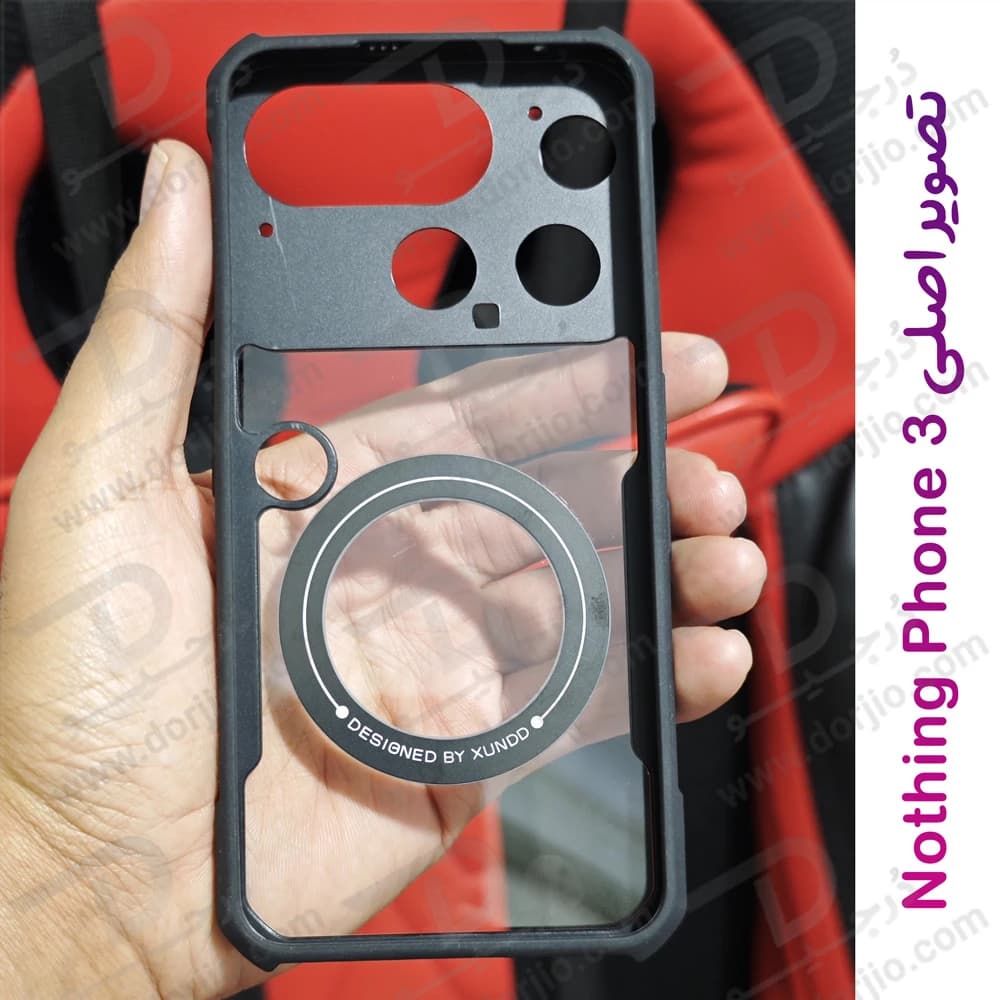 گارد شفاف رینگ استند 360 درجه مگ سیف Nothing Phone 3 مارک XUNDD سری Beatle Rotatable — تصویر ۷