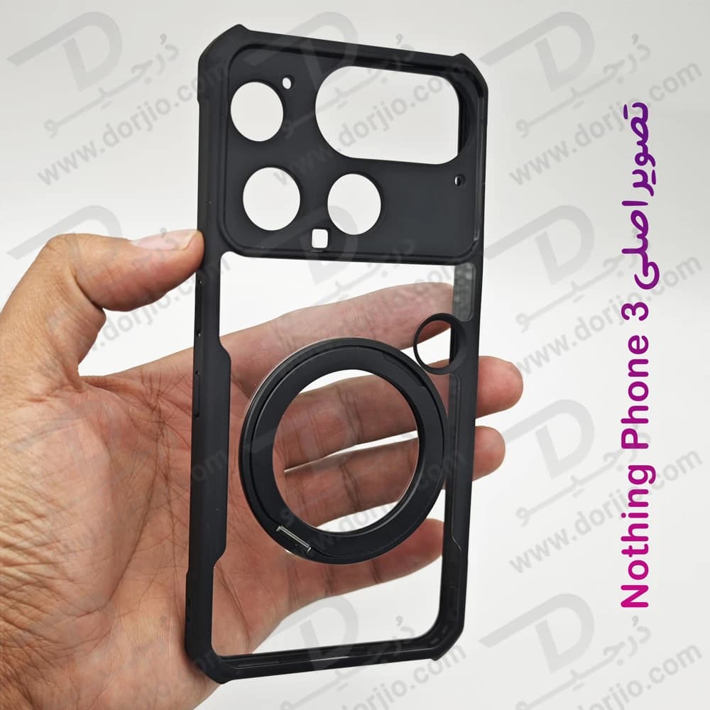 گارد شفاف رینگ استند 360 درجه مگ سیف Nothing Phone 3 مارک XUNDD سری Beatle Rotatable — تصویر ۸