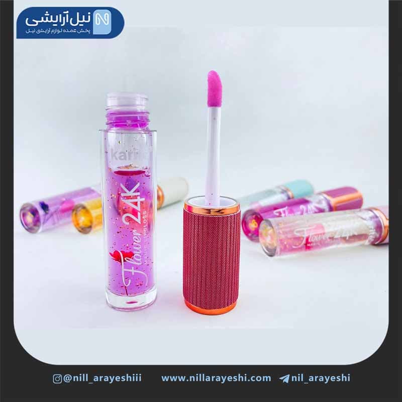 برق لب حرارتی گلدار طلا 24k کاریته کد 70729 – 47A — تصویر ۷