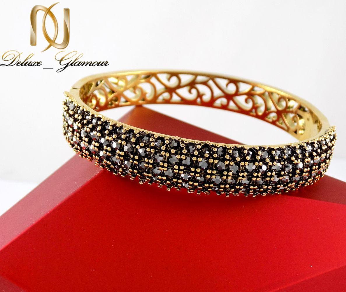 دستبند زنانه طرح طلای استیل نگین مارکازیت با قطر 57 میلی متری DS-N165 — تصویر ۲