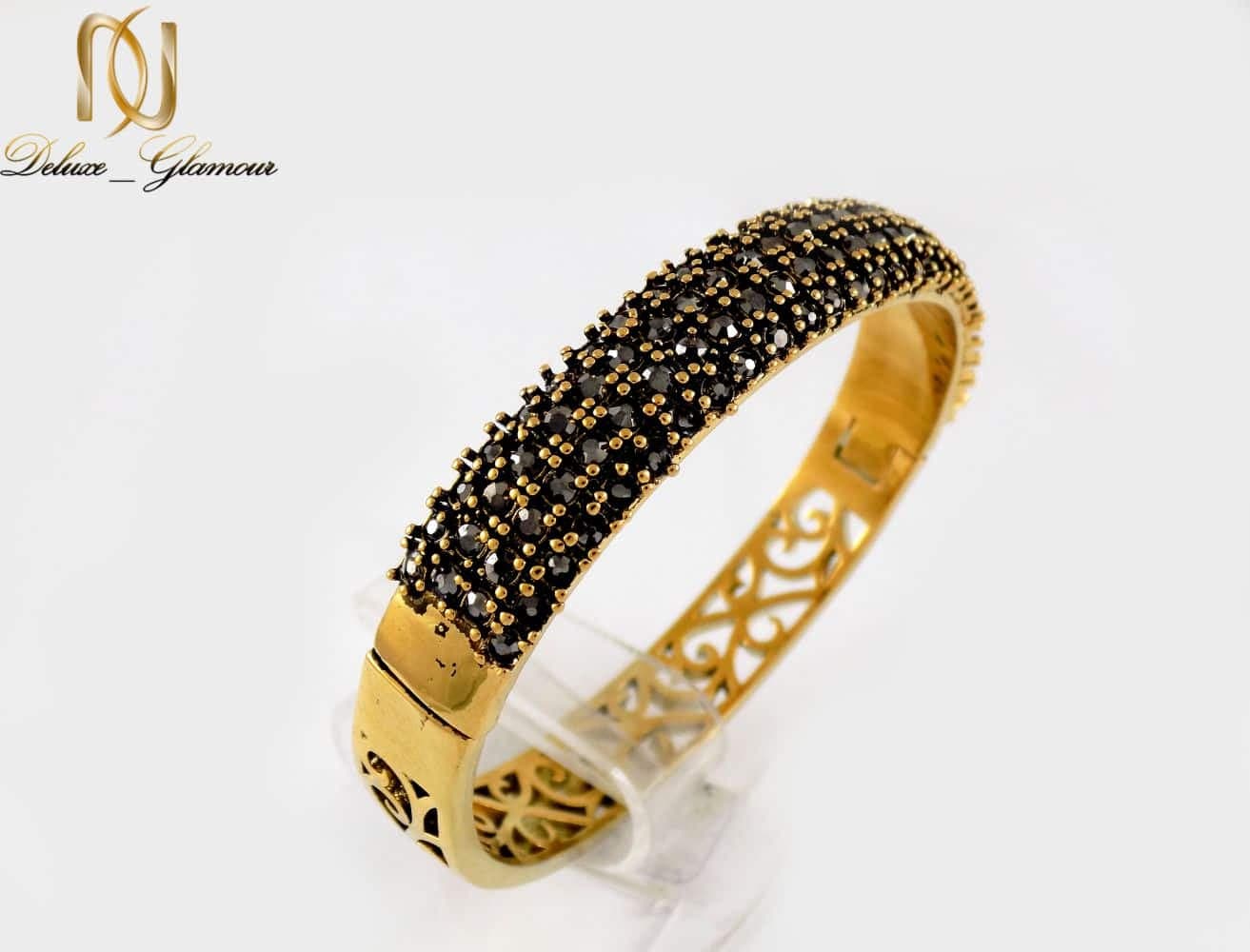 دستبند زنانه طرح طلای استیل نگین مارکازیت با قطر 57 میلی متری DS-N165 — تصویر ۳