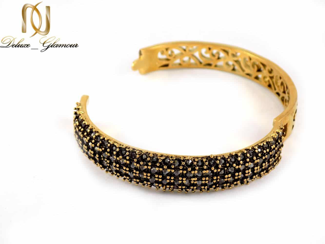 دستبند زنانه طرح طلای استیل نگین مارکازیت با قطر 57 میلی متری DS-N165 — تصویر ۴