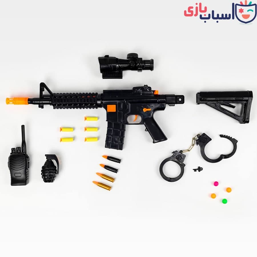 ست تفنگ تیرفومی روکارتی m16- کد AH12 — تصویر ۲