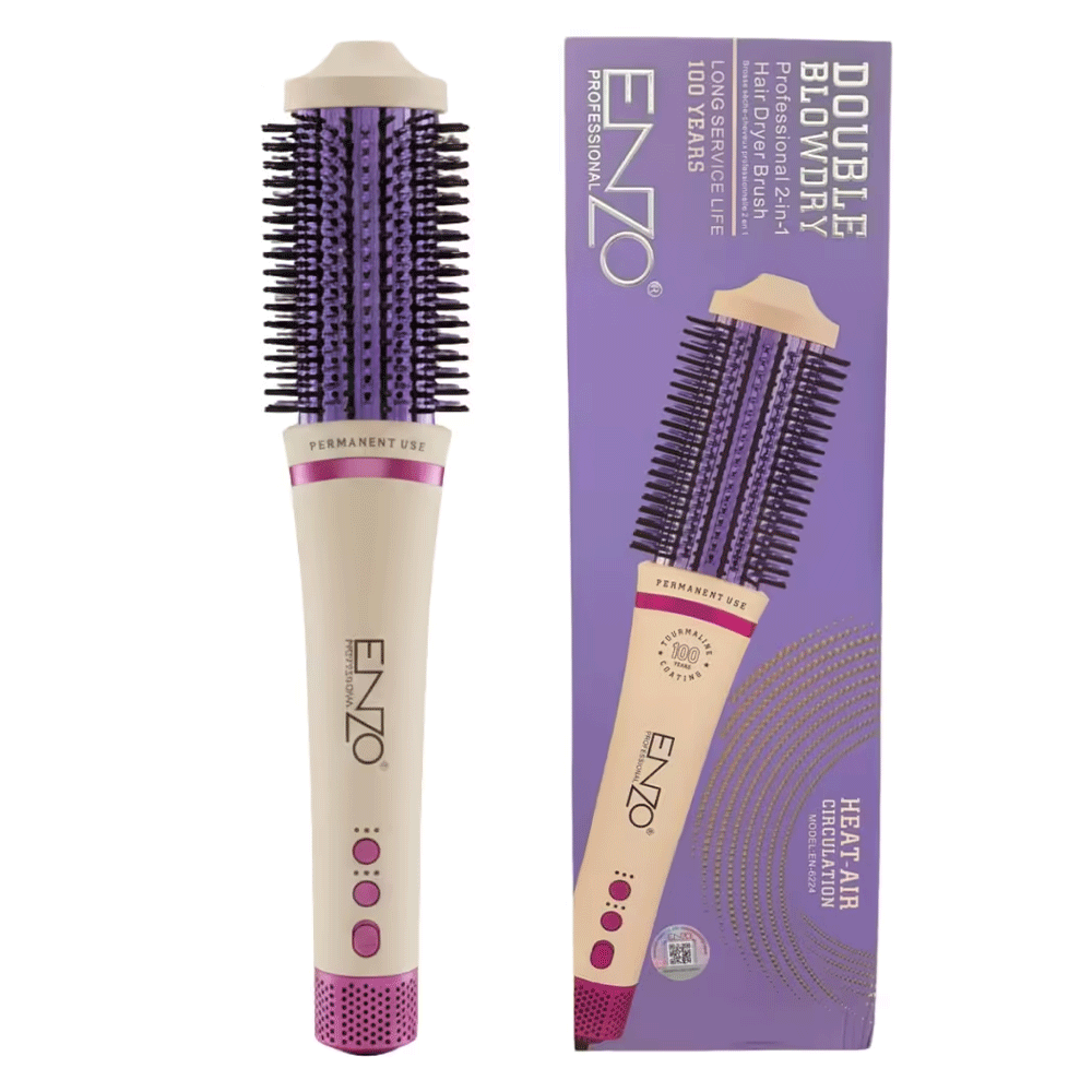 برس سشوار 2 کاره مدل EN-6224 انزو ENZO EN-6224 Double Blowdry Hair Dryer Brush