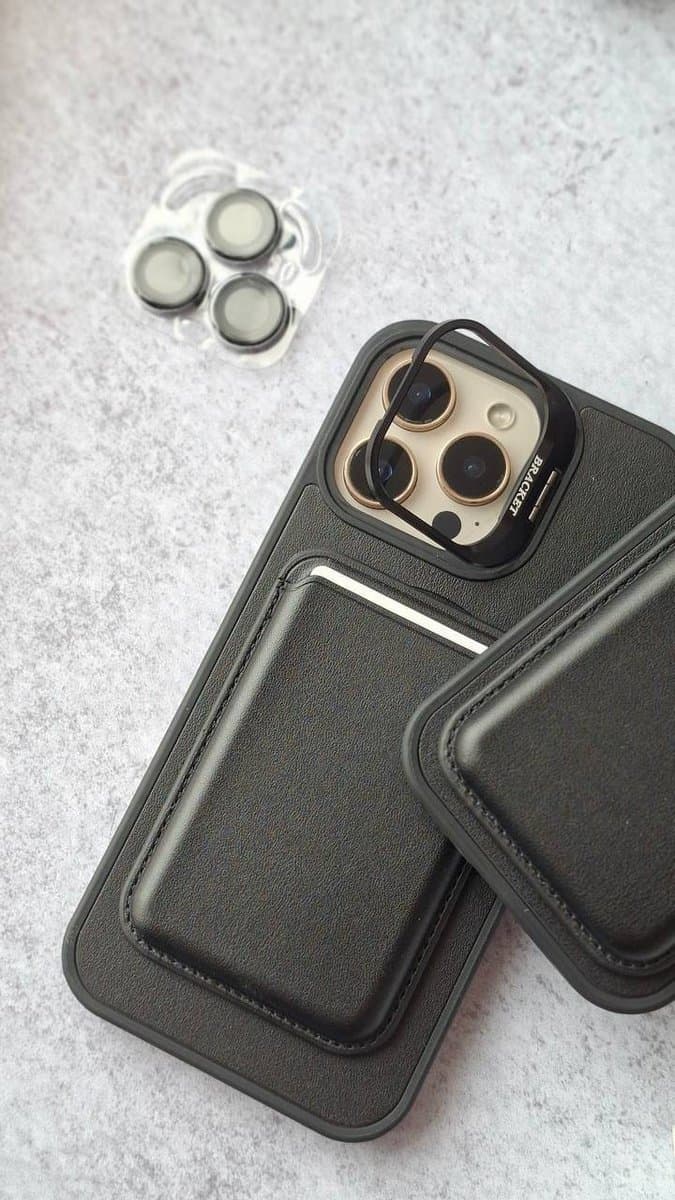 قاب چرمی MagSafe دار با کیف کارت مگنتی — تصویر ۳
