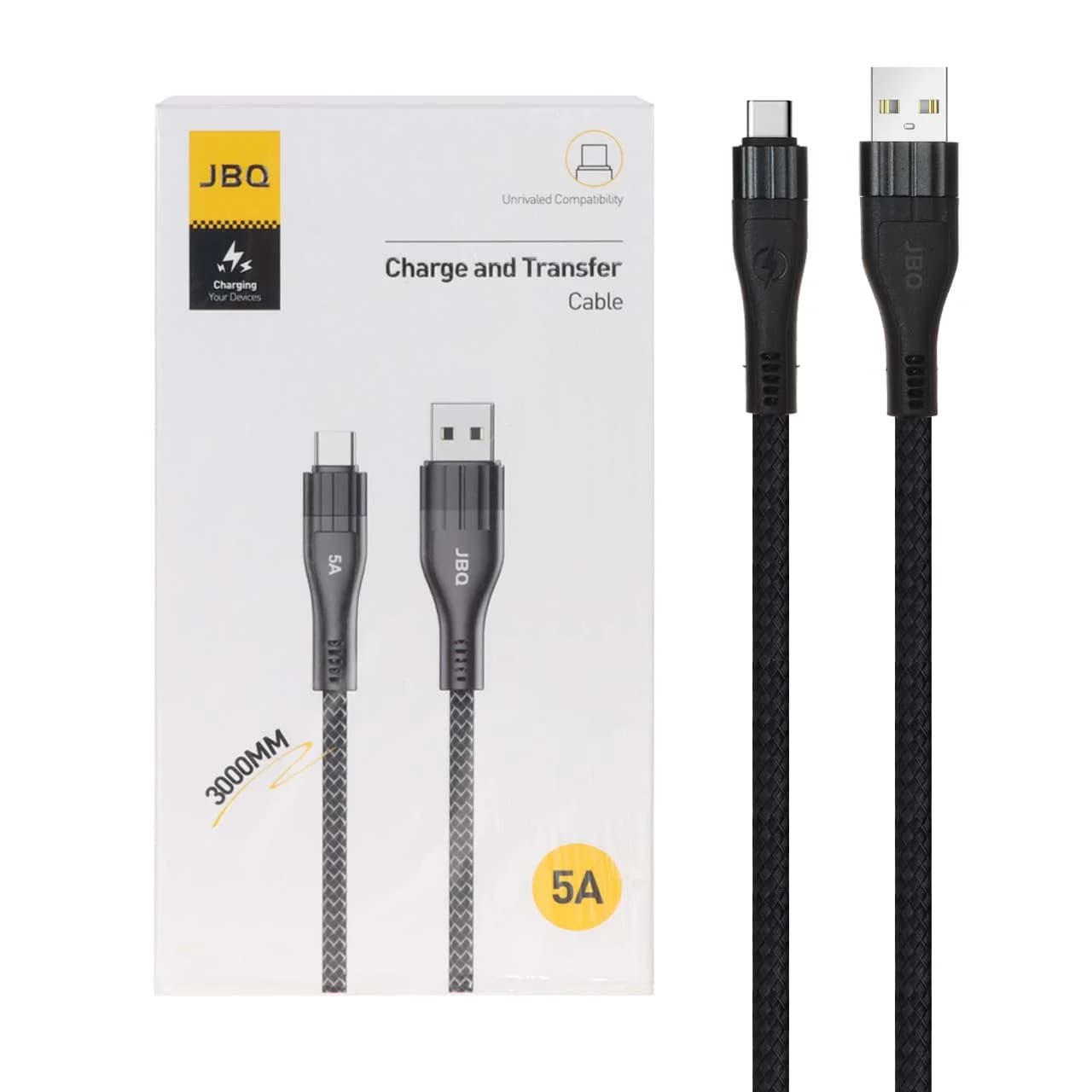 کابل شارژ 3 متری فست JBQ Type-C مدل CA-3010C – مشکی (گارانتی یکساله رصاصی)