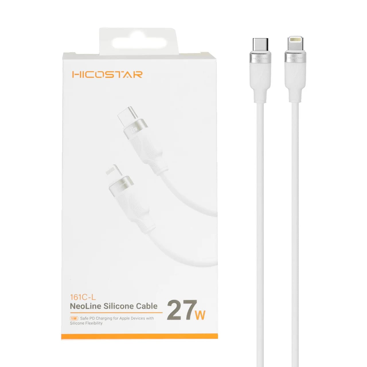 کابل شارژ PD و فست Hicostar Type-C to Lightning مدل 161C-L 27W – سفید