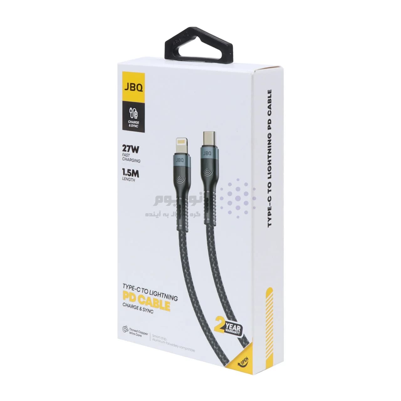کابل شارژ 1.5 متری PD و فست JBQ Type-C to Lightning مدل CA-720 – مشکی (گارانتی یکساله رصاصی) — تصویر ۳