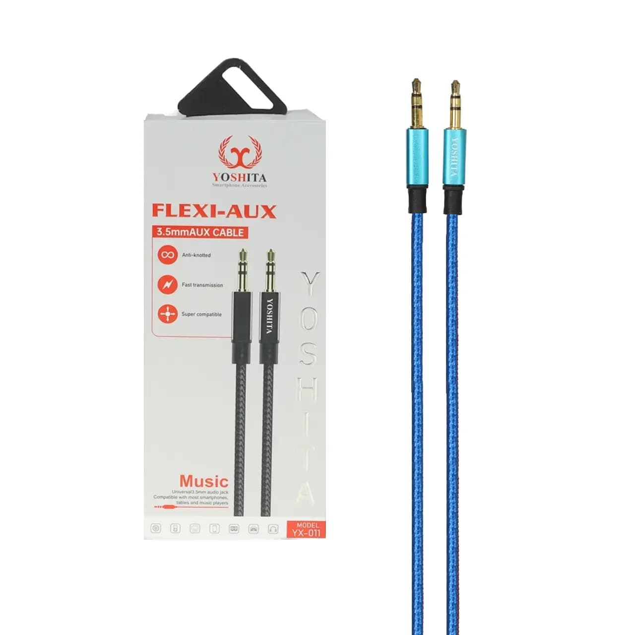 کابل Yoshita Aux مدل YX-011 – آبی – MMS