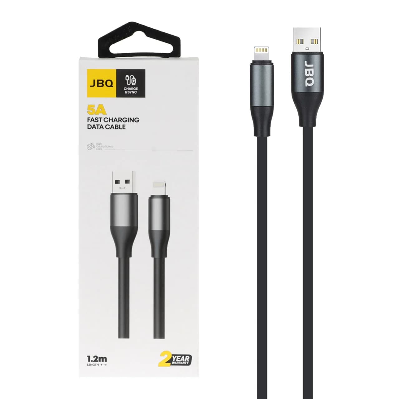 کابل شارژ 1.2 متری فست آیفون JBQ مدل CA-612 – مشکی (گارانتی یکساله رصاصی)