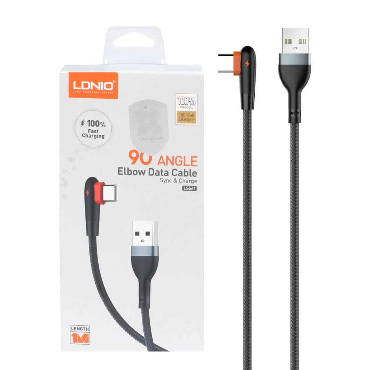 کابل شارژ فست LDNIO Type-C مدل LS561 – مشکی (اصلی)