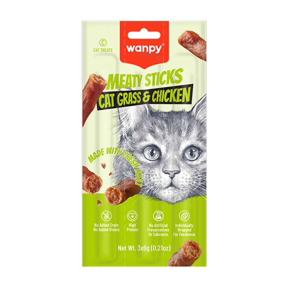 تشویقی مدادی گربه با طعم گرس و مرغ ونپی – Wanpy Grass & Chicken