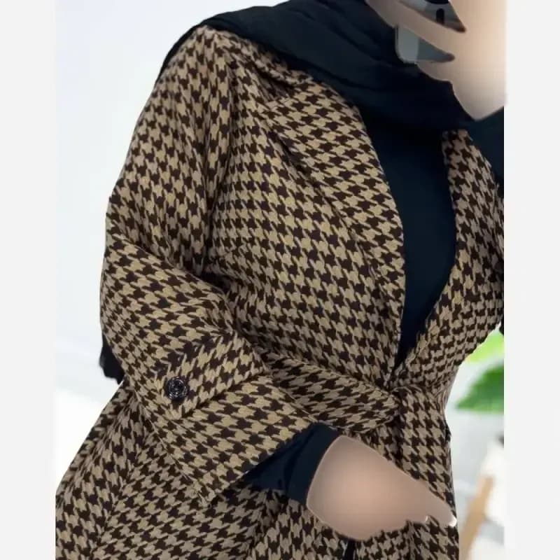 پالتو پشمی پیردوپل پیچازی زنانه مدل صدف — تصویر ۵