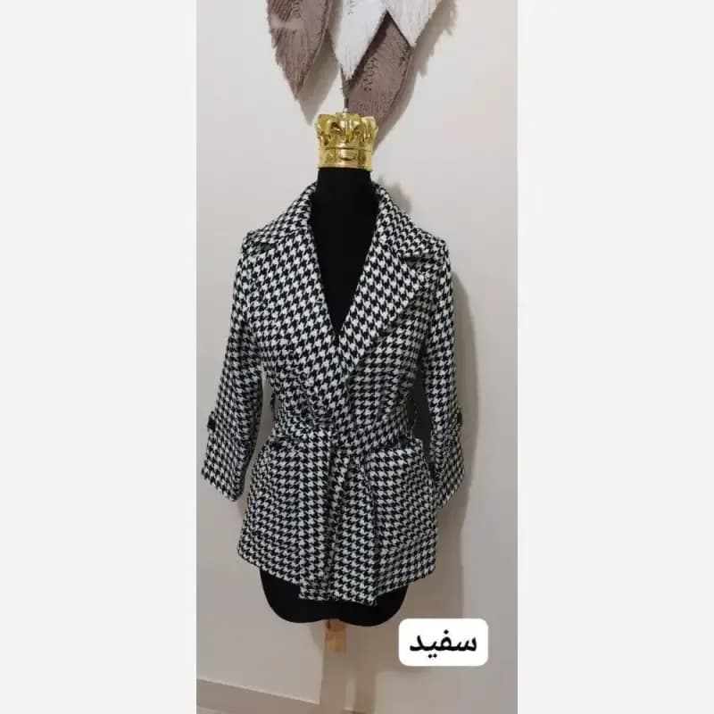 پالتو پشمی پیردوپل پیچازی زنانه مدل صدف — تصویر ۶