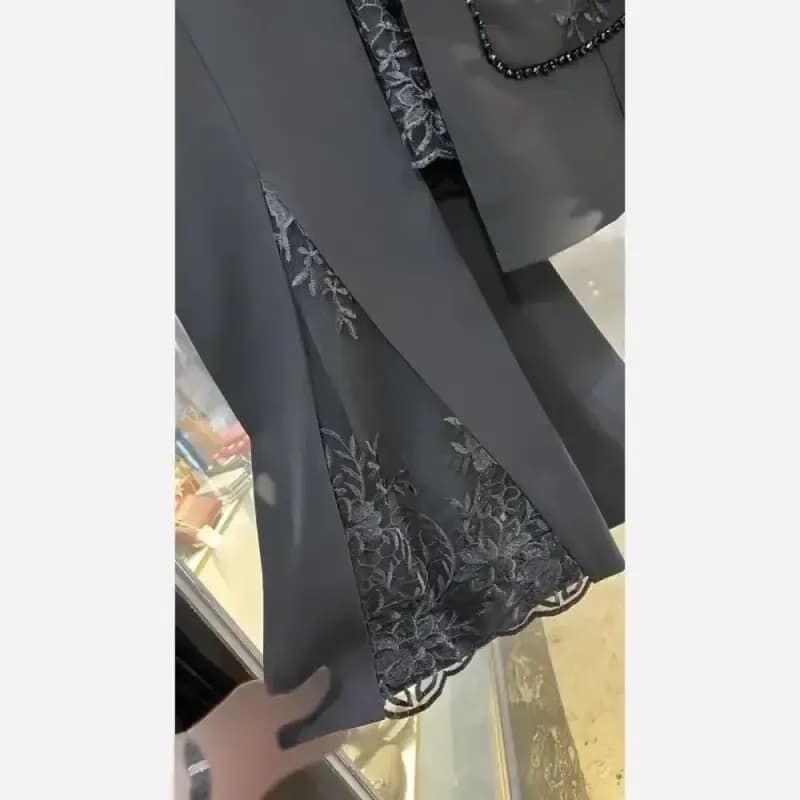 کت شلوار مجلسی گیپوری زنانه مازراتی مشکی — تصویر ۶