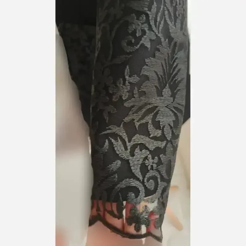 کت تک مجلسی زنانه مدل دلربا جنس مازراتی دبل رنگ مشکی — تصویر ۴