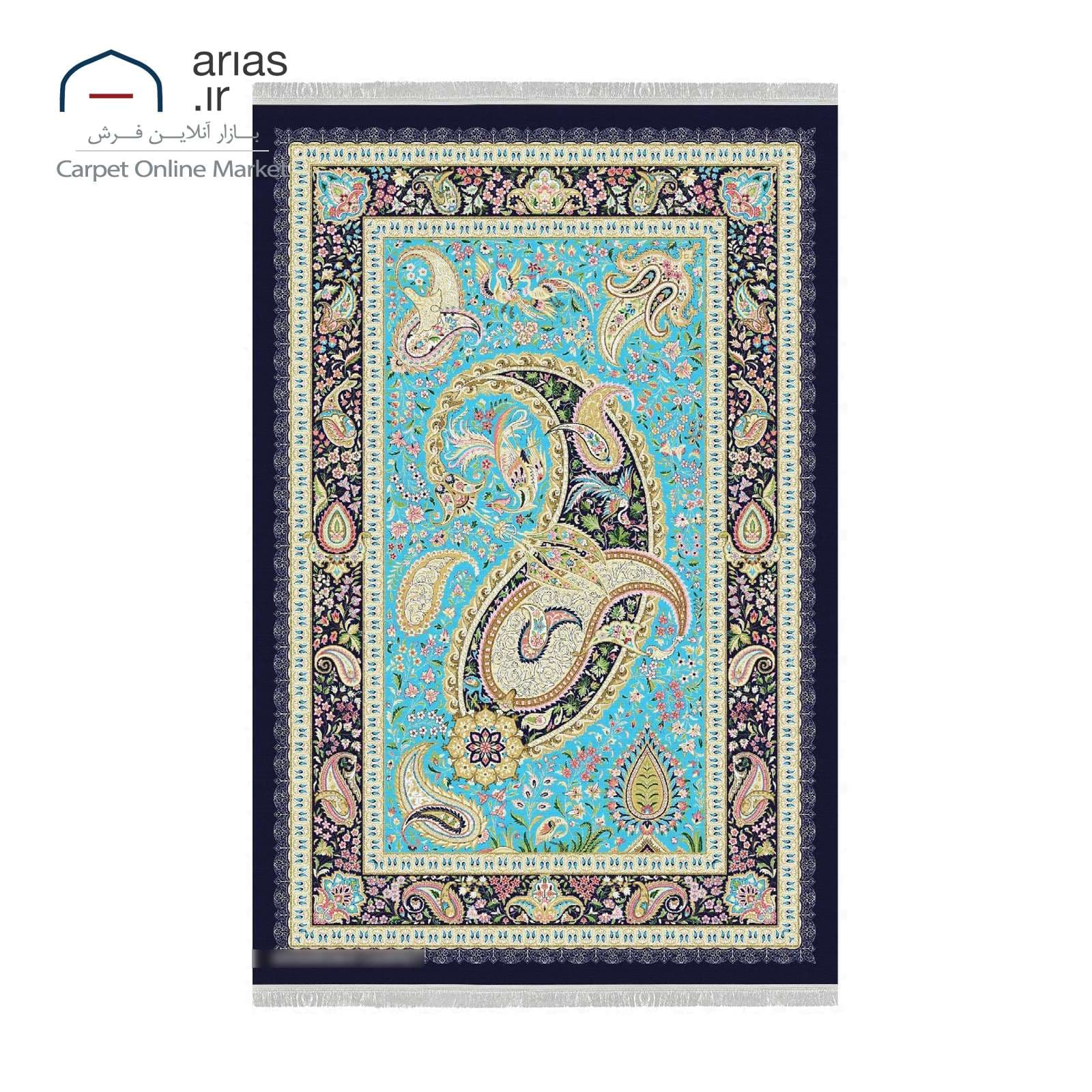 فرش ماشینی کلاسیک آریاس طرح بوته 1700 شانه کد M30011