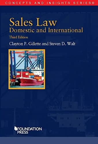 و دانلود نسخه کامل کتاب زبان اصلی Sales Law, Domestic and International (Concepts and Insights) 3rd Edition PDF | دانلود کتاب خارجی