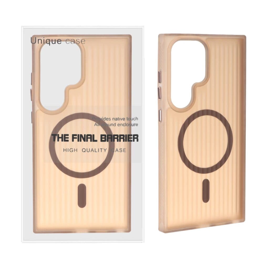 قاب اورجینال Unique Case کرکره ای مات MagSafe مدل Samsung Galaxy S24 Ultra – قهوه ای (پک دار) — تصویر ۲