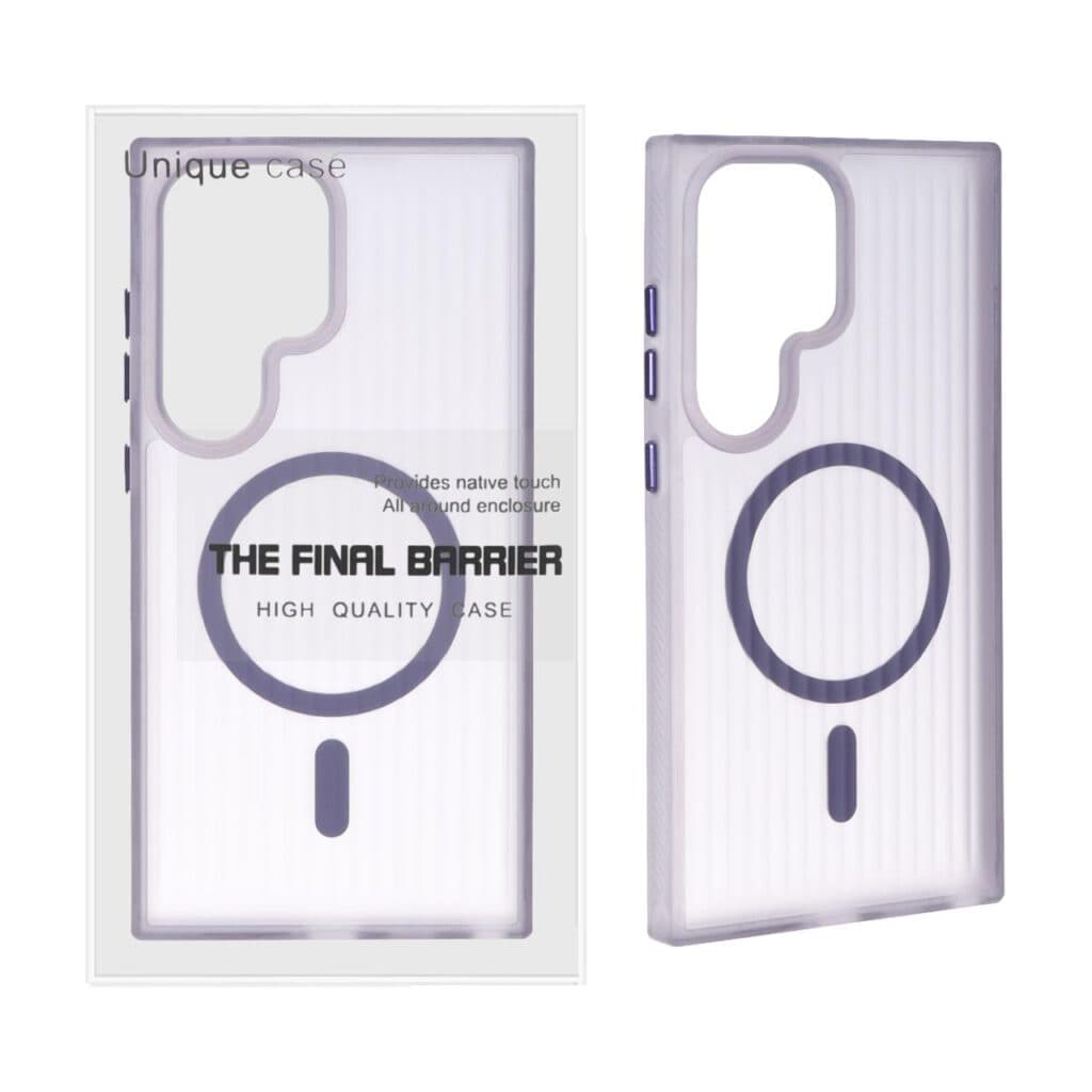 قاب اورجینال Unique Case کرکره ای مات MagSafe مدل Samsung Galaxy S24 Ultra – بنفش (پک دار) — تصویر ۲