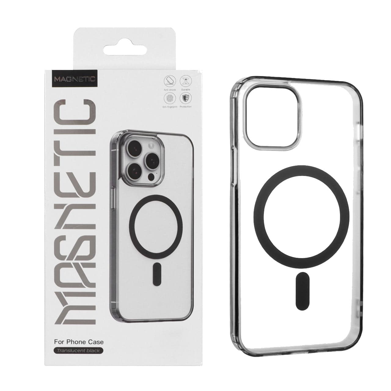 قاب اورجینال Magnetic Magsafe دور ژله ای Apple iPhone 12 / iPhone 12 Pro – مشکی (پک دار)