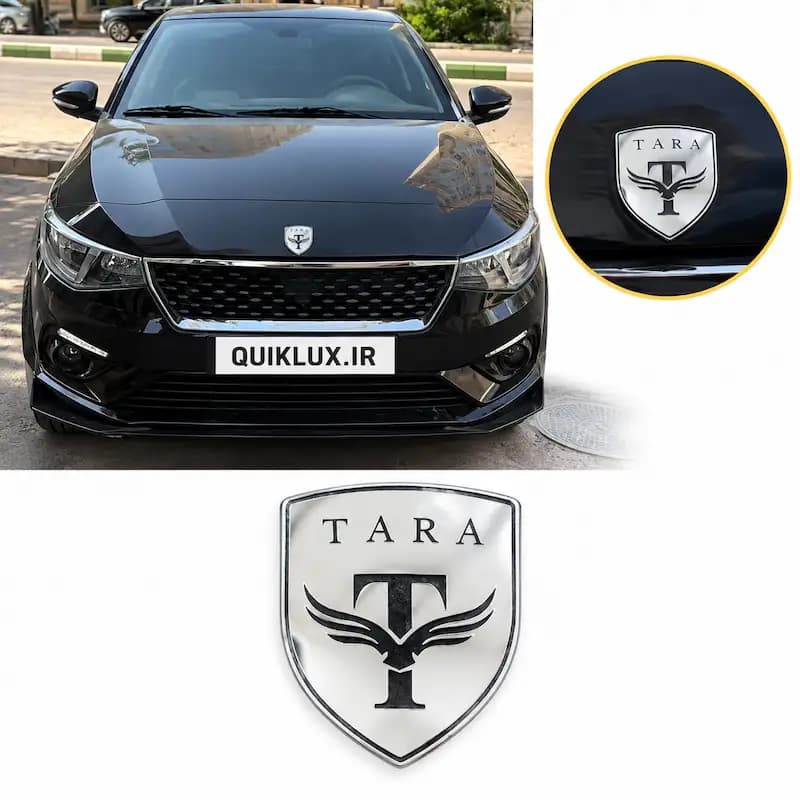 آرم وسط کاپوت تارا طرح T-Eagle Wings | لوگو TARA با روکش کروم