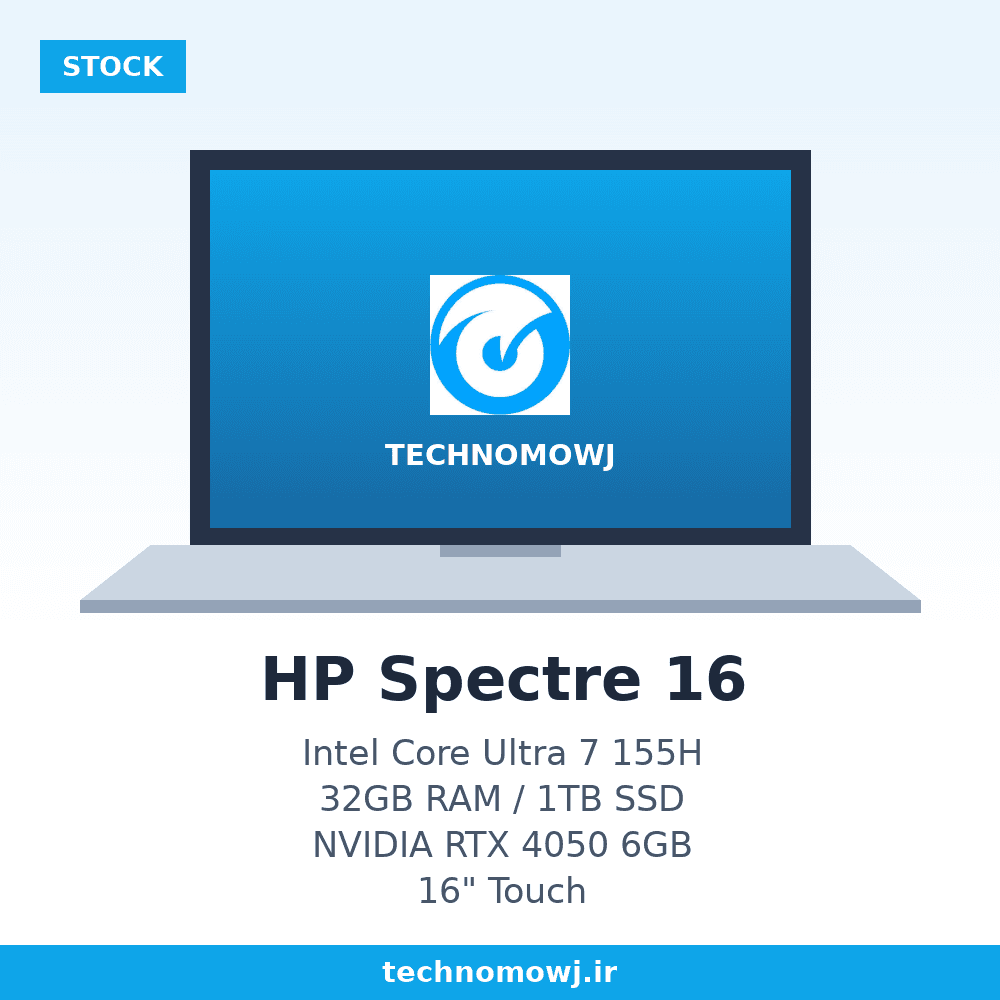 لپ تاپ استوک HP Spectre 16 | Core Ultra 7 155H | 32GB | 1TB SSD | 6GB RTX 4050 | 16 اینچ 2K 120Hz لمسی
