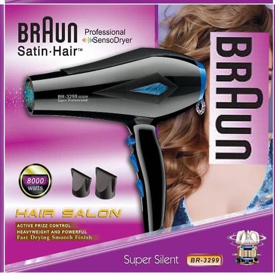 سشوار حرفه ای براون Braun مدل BR-3299 قدرت 8000 وات — تصویر ۲