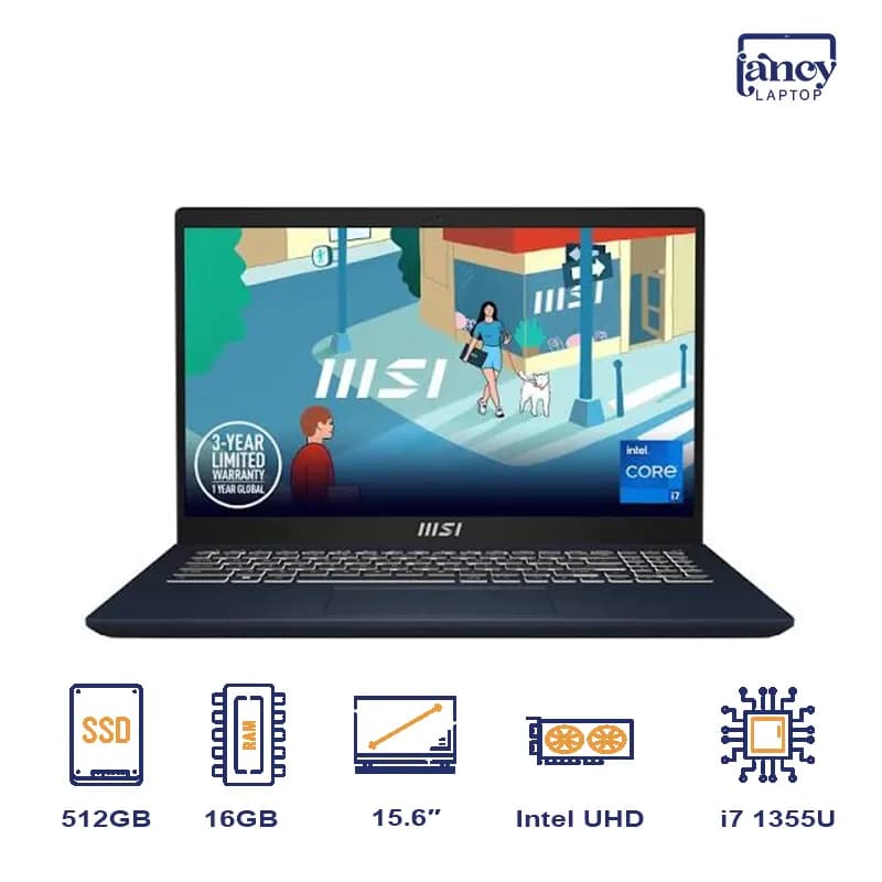 لپ تاپ اپن باکس 15.6 اینچی ام اس آی Modern 15 B13M Core i7-1355U 16GB DDR4 512GB NVMe SSD Intel UHD Graphics