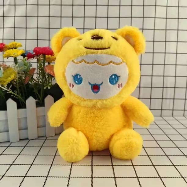 عروسک طرح دختر دوچهره مدل خرس پو کد JI110 ارتفاع 25 سانتیمتر