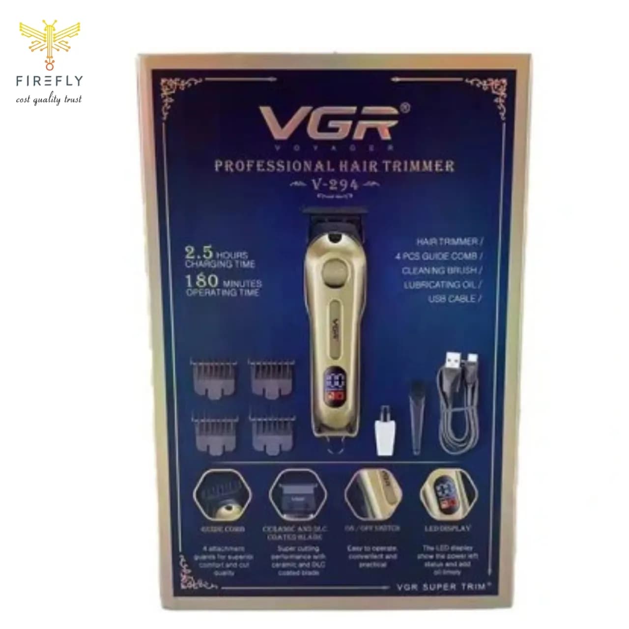 ماشین اصلاح و خط زن حرفه‌ای VGR V-294 — تصویر ۲
