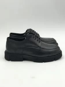 کد 2100 کفش ZARA لوفر کلاسیک زارا چرم مشکی ساعتی دار