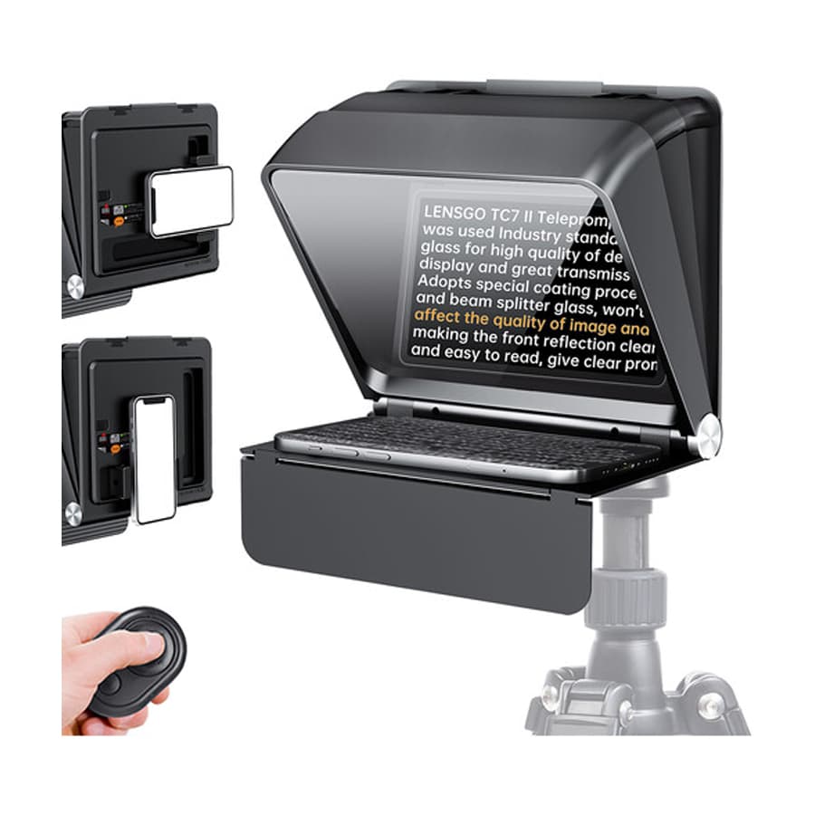 تله پرامپتر اتوکیو لنزگو برای دوربین و موبایل Lensgo Teleprompter TC7II Ultimate Kit — تصویر ۳