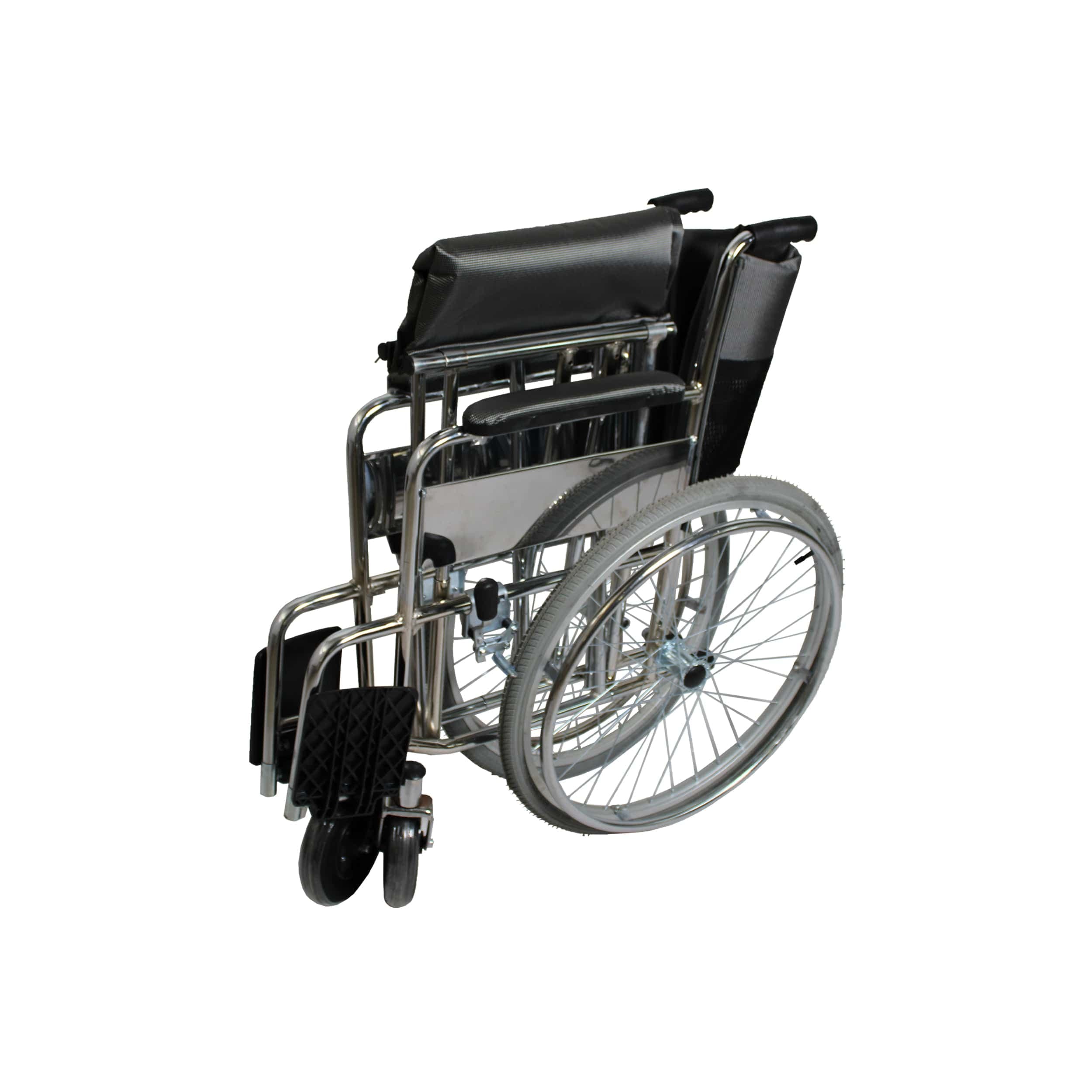 ویلچر ارتوپدی سنگین‌وزن مدل TEC_OVER تحمل وزن ۱۵۰ کیلوگرم با بدنه استیل و تایر تیوب‌دار — تصویر ۴