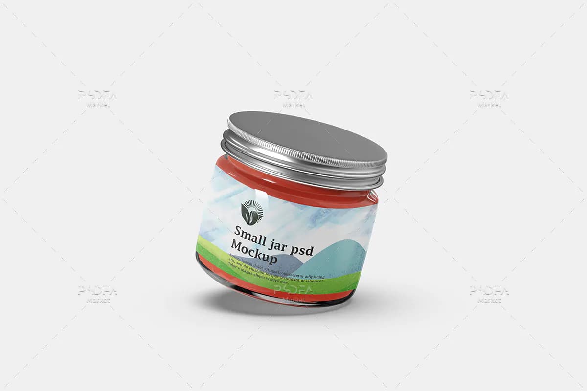 موکاپ شیشه ادویه و ترشی یا ژله کوچک — تصویر ۴