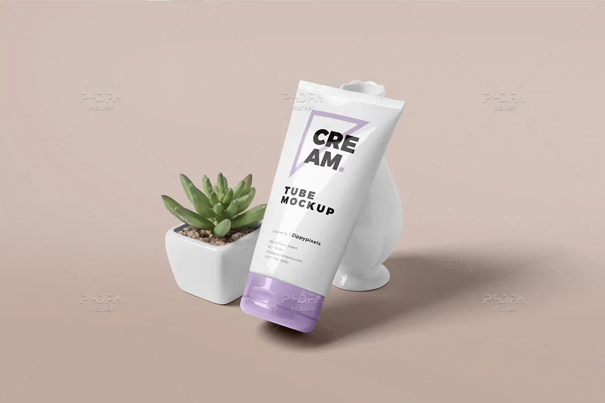 موکاپ تیوب کرم آرایشی و بهداشتی — تصویر ۴